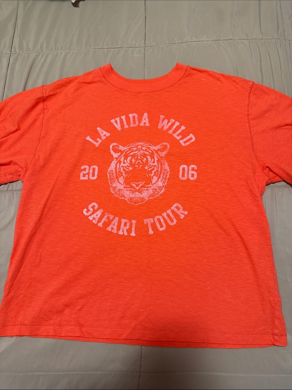 aerie Bright Orange 'La Vida Wild' Tiger Graphic Tee